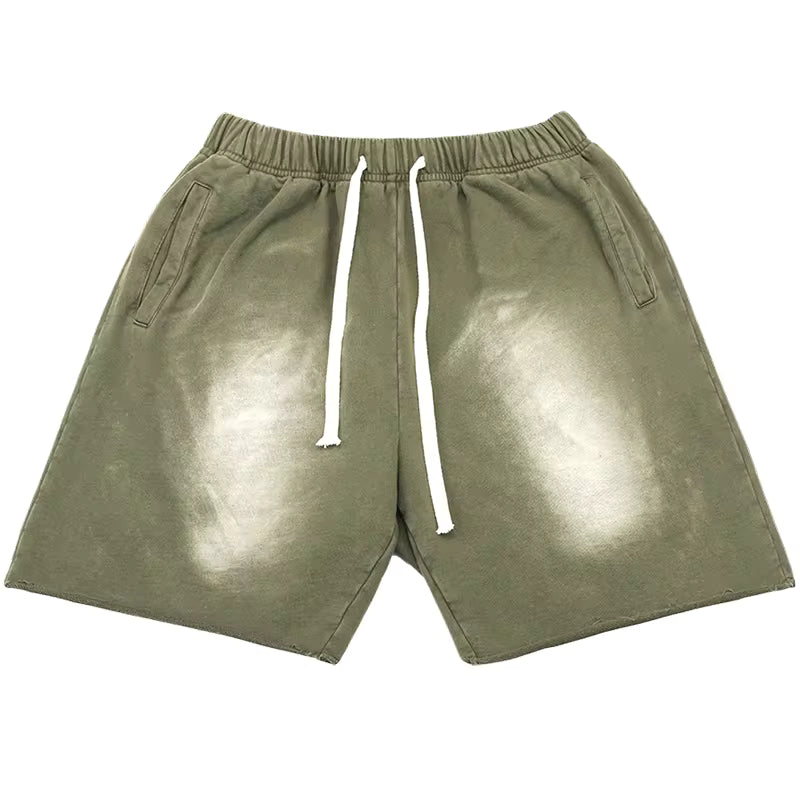 Shorts en coton à ourlet brut