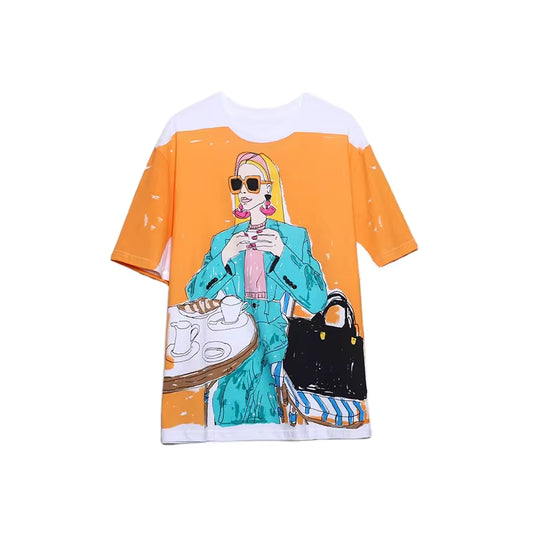 T-shirt urbain à manches courtes pour femme