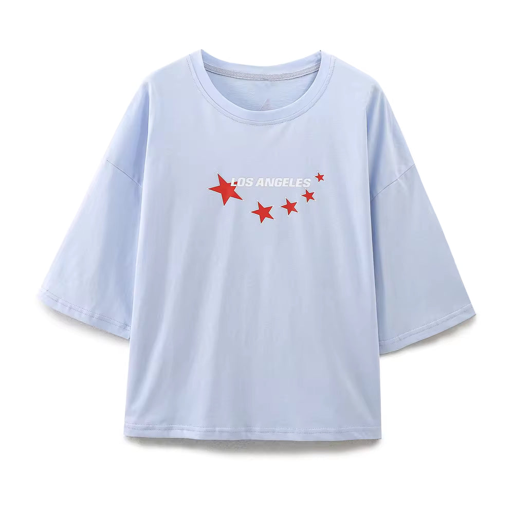 T-shirt décontracté imprimé polyvalent