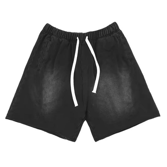 Shorts en coton à ourlet brut