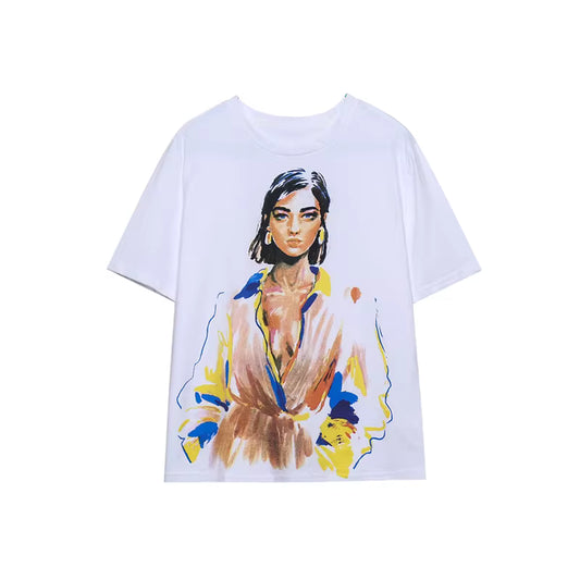 T-shirt Fille Imprimé Manches Courtes