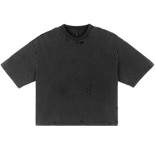 T-shirt court en coton délavé à l'acide