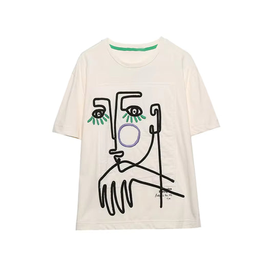 Haut t-shirt col rond manches courtes