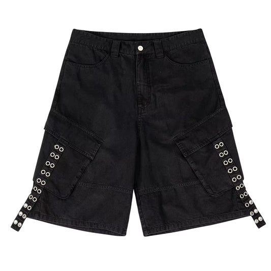 Short en jean multipoches en coton