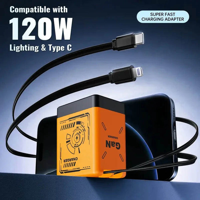 GaNPro 120W Retractable Fast Charger Cube